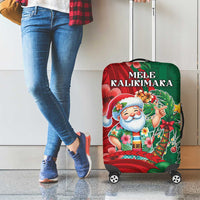 Hawaii Christmas Luggage Cover Mele Kalikimaka Funny Hawaiian Santa - Polynesian Pride