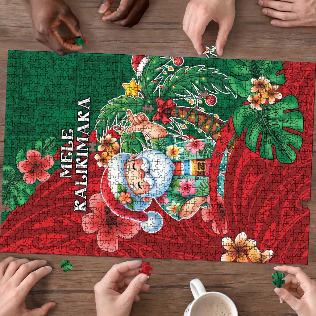 Hawaii Christmas Puzzle Mele Kalikimaka Funny Hawaiian Santa - Polynesian Pride