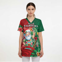 Hawaii Christmas Scrub Top Mele Kalikimaka Funny Hawaiian Santa - Polynesian Pride