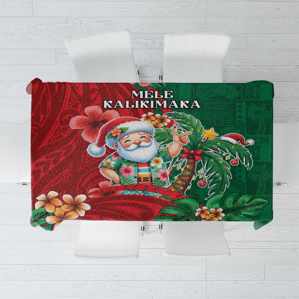 Hawaii Christmas Tablecloth Mele Kalikimaka Funny Hawaiian Santa - Polynesian Pride