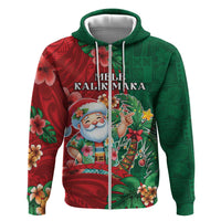 Hawaii Christmas Zip Hoodie Mele Kalikimaka Funny Hawaiian Santa - Polynesian Pride