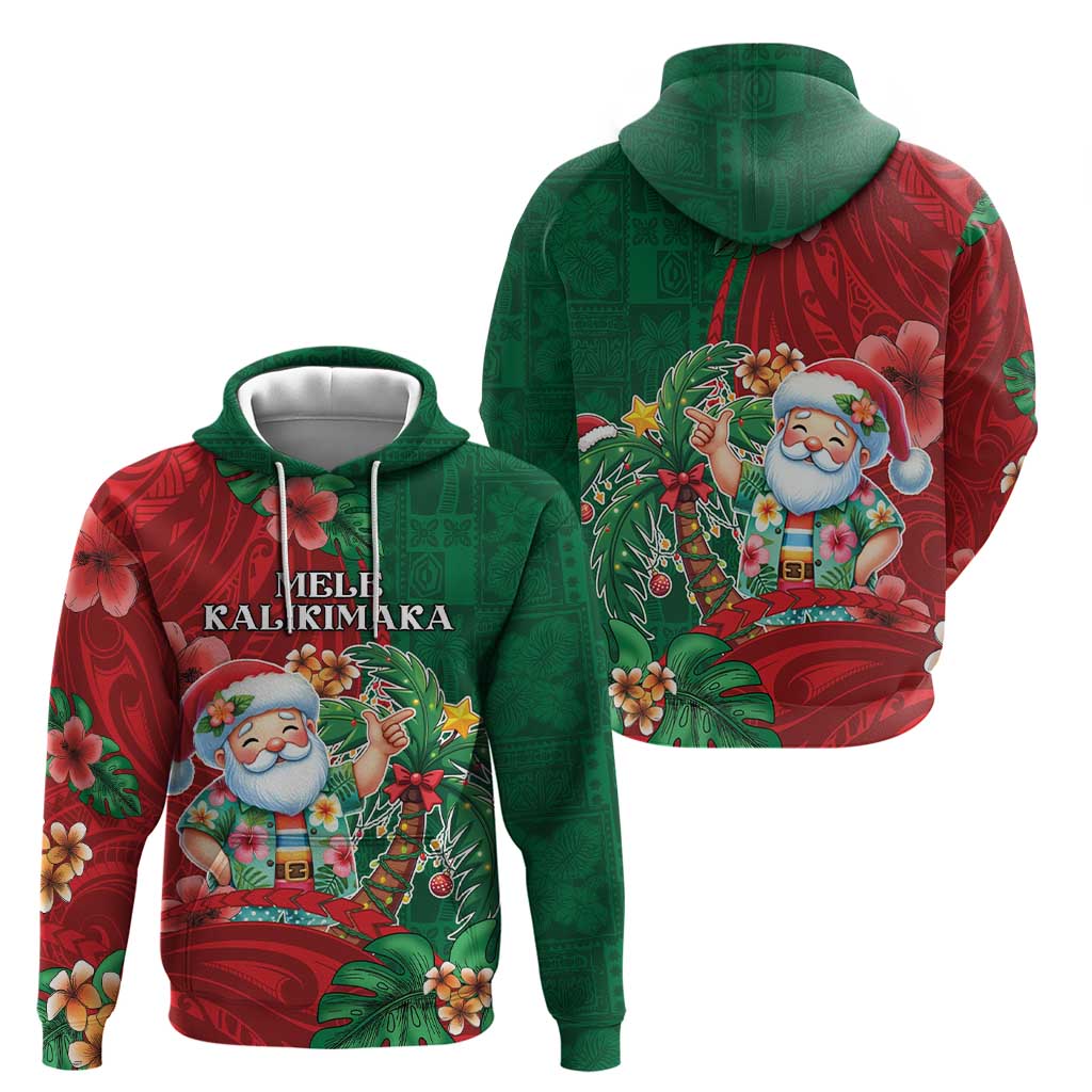 Hawaii Christmas Zip Hoodie Mele Kalikimaka Funny Hawaiian Santa - Polynesian Pride