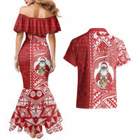 Tonga Christmas Couples Matching Mermaid Dress and Hawaiian Shirt Kilisimasi Fiefia - Polynesian Pride
