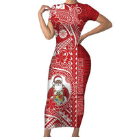 Tonga Christmas Family Matching Short Sleeve Bodycon Dress and Hawaiian Shirt Kilisimasi Fiefia - Polynesian Pride