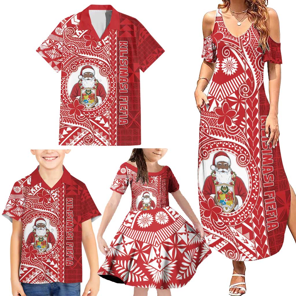 Tonga Christmas Family Matching Summer Maxi Dress and Hawaiian Shirt Kilisimasi Fiefia - Polynesian Pride