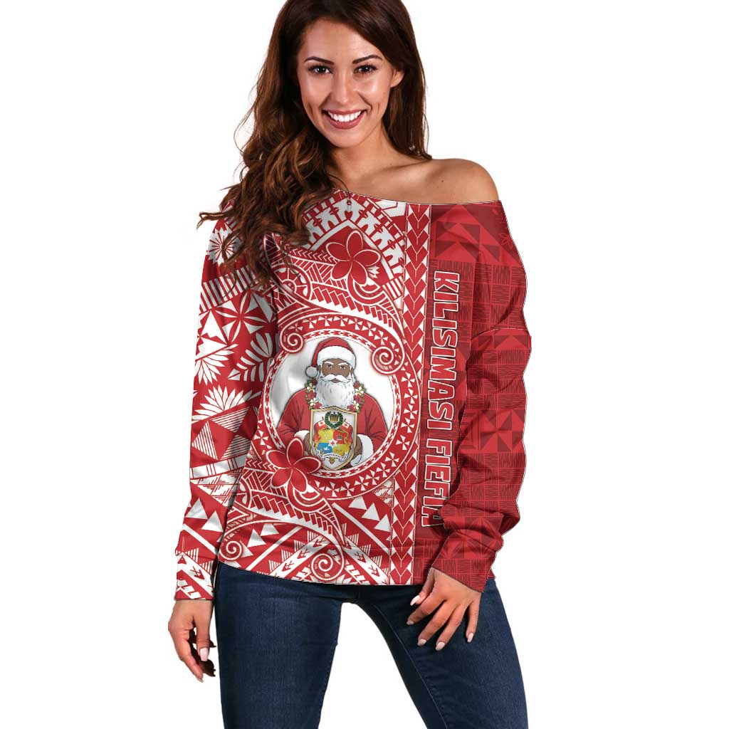 Tonga Christmas Off Shoulder Sweater Kilisimasi Fiefia - Polynesian Pride