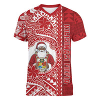 Tonga Christmas Women V-Neck T-Shirt Kilisimasi Fiefia - Polynesian Pride
