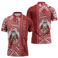 Tonga Christmas Zipper Polo Shirt Kilisimasi Fiefia - Polynesian Pride