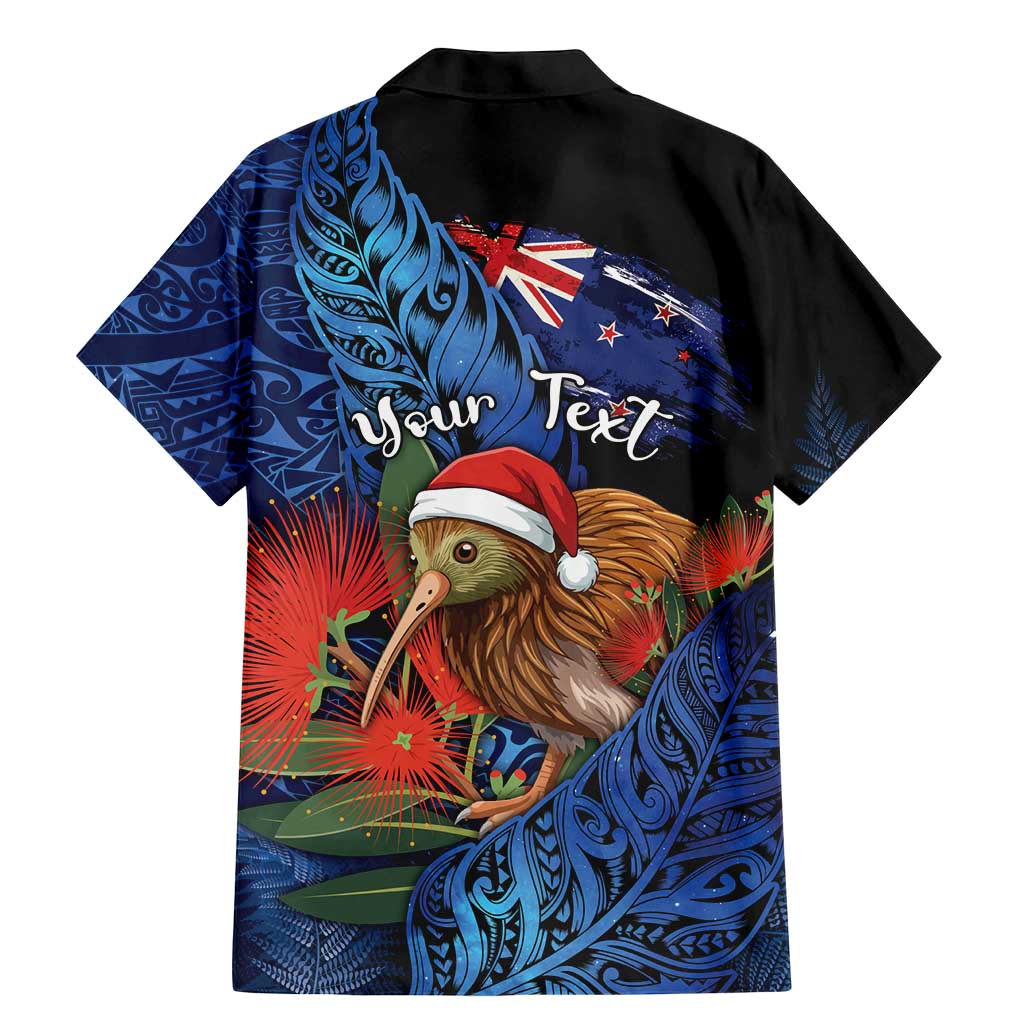 Personalised New Zealand Christmas Family Matching Mermaid Dress and Hawaiian Shirt Santa Kiwi Bird With Pohutukawa Flowers - Polynesian Pride