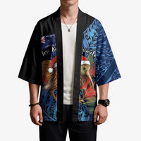 Personalised New Zealand Christmas Kimono Santa Kiwi Bird With Pohutukawa Flowers - Polynesian Pride