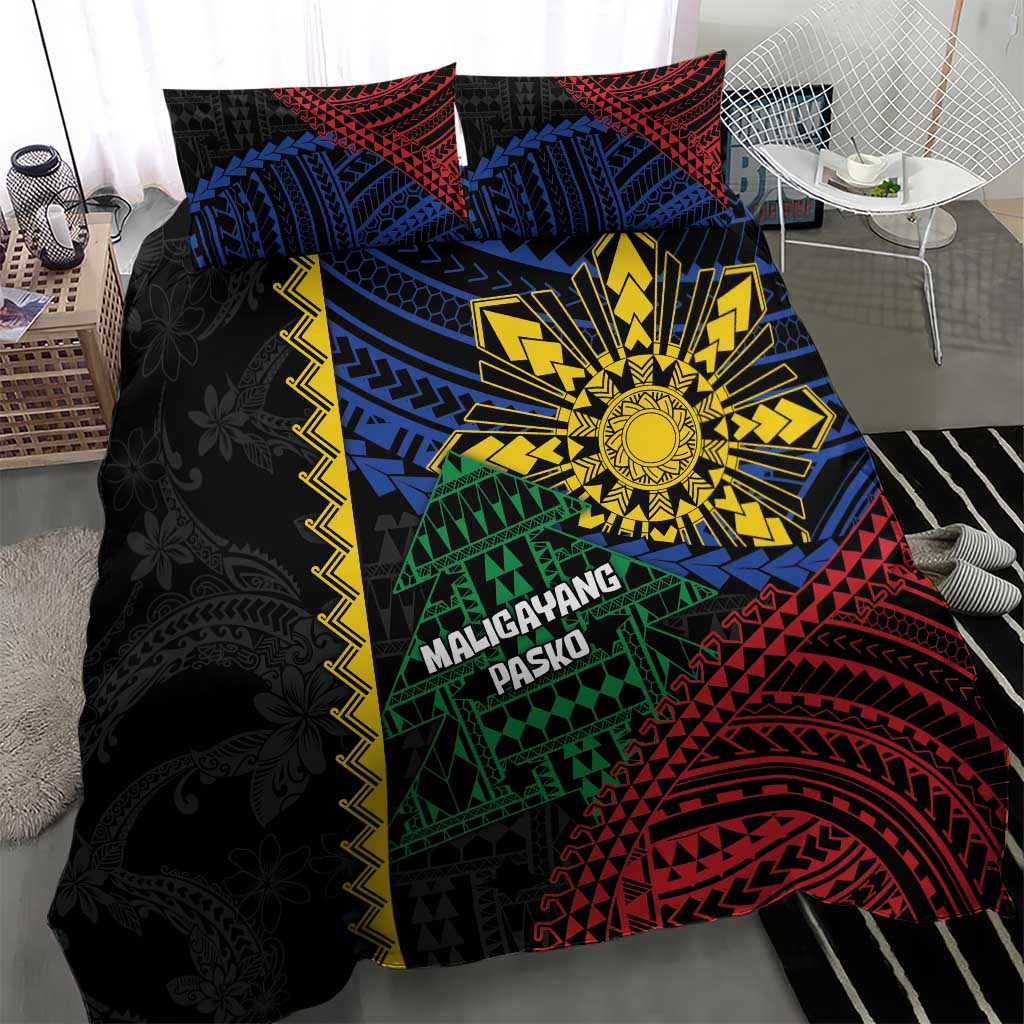 Philippines Christmas Bedding Set Xmas Tree Filipino Tribal Patterns - Polynesian Pride