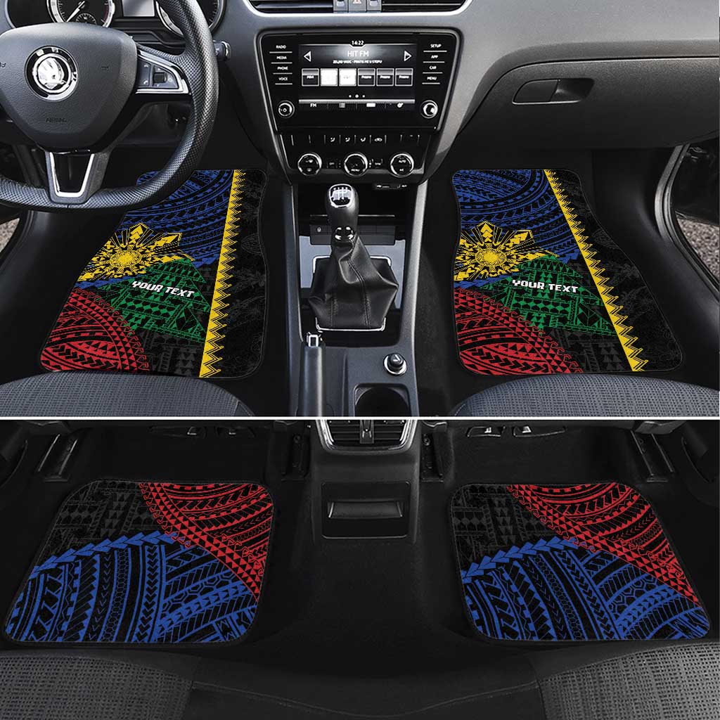 Personalised Philippines Christmas Car Mats Xmas Tree Filipino Tribal Patterns - Polynesian Pride
