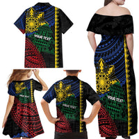 Personalised Philippines Christmas Family Matching Off Shoulder Maxi Dress and Hawaiian Shirt Xmas Tree Filipino Tribal Patterns - Polynesian Pride
