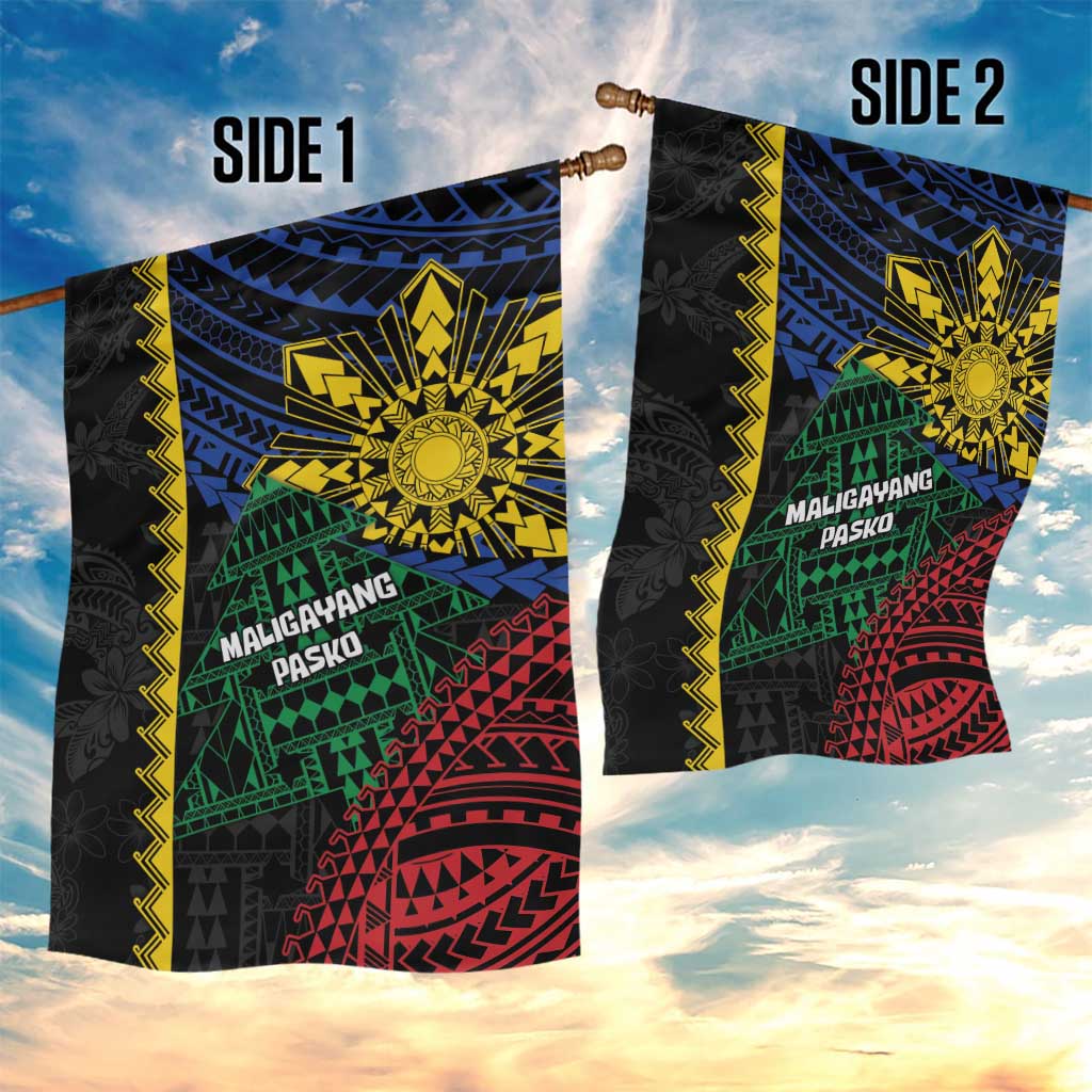 Philippines Christmas Garden Flag Xmas Tree Filipino Tribal Patterns - Polynesian Pride