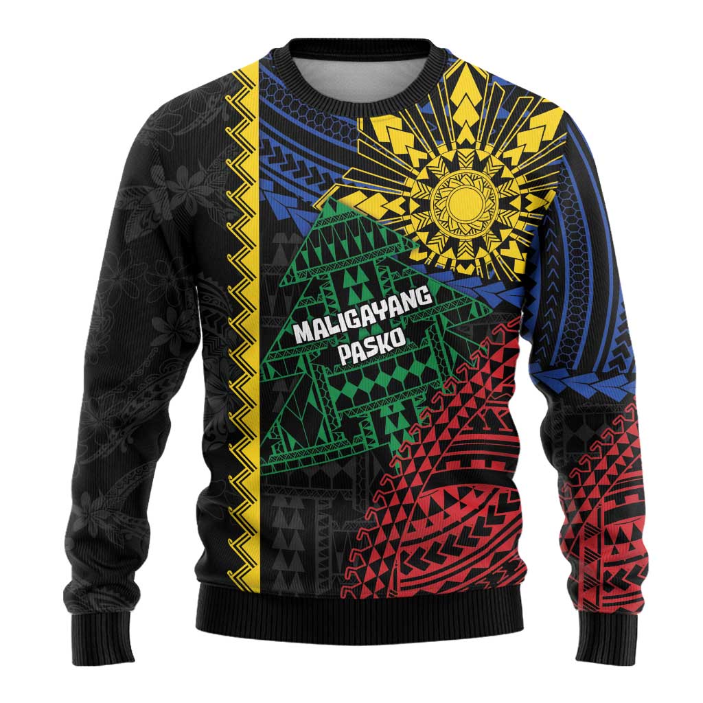 Personalised Philippines Christmas Ugly Christmas Sweater Xmas Tree Filipino Tribal Patterns - Polynesian Pride