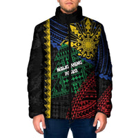 Personalised Philippines Christmas Padded Jacket Xmas Tree Filipino Tribal Patterns - Polynesian Pride