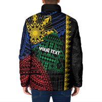 Personalised Philippines Christmas Padded Jacket Xmas Tree Filipino Tribal Patterns - Polynesian Pride