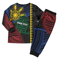 Personalised Philippines Christmas Pajama Set Xmas Tree Filipino Tribal Patterns - Polynesian Pride