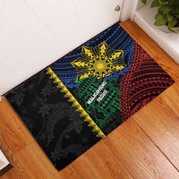 Philippines Christmas Rubber Doormat Xmas Tree Filipino Tribal Patterns - Polynesian Pride