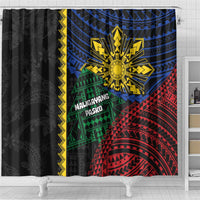 Philippines Christmas Shower Curtain Xmas Tree Filipino Tribal Patterns - Polynesian Pride