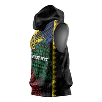 Personalised Philippines Christmas Sleeveless Hoodie Xmas Tree Filipino Tribal Patterns - Polynesian Pride
