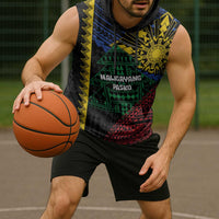 Personalised Philippines Christmas Sleeveless Hoodie Xmas Tree Filipino Tribal Patterns - Polynesian Pride