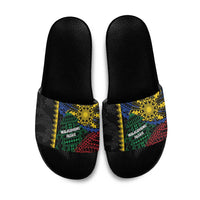 Philippines Christmas Slide Sandals Xmas Tree Filipino Tribal Patterns - Polynesian Pride