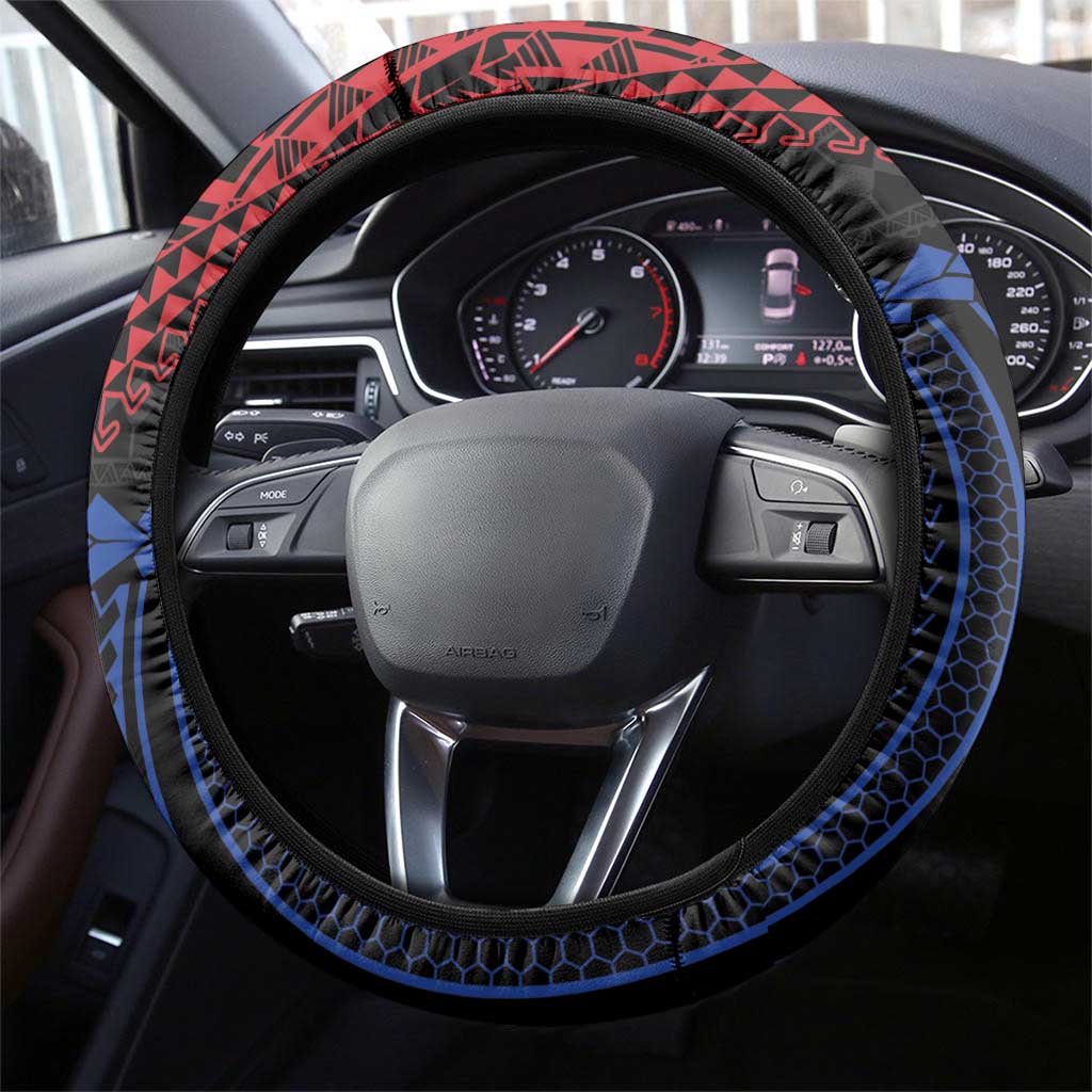 Philippines Christmas Steering Wheel Cover Xmas Tree Filipino Tribal Patterns - Polynesian Pride