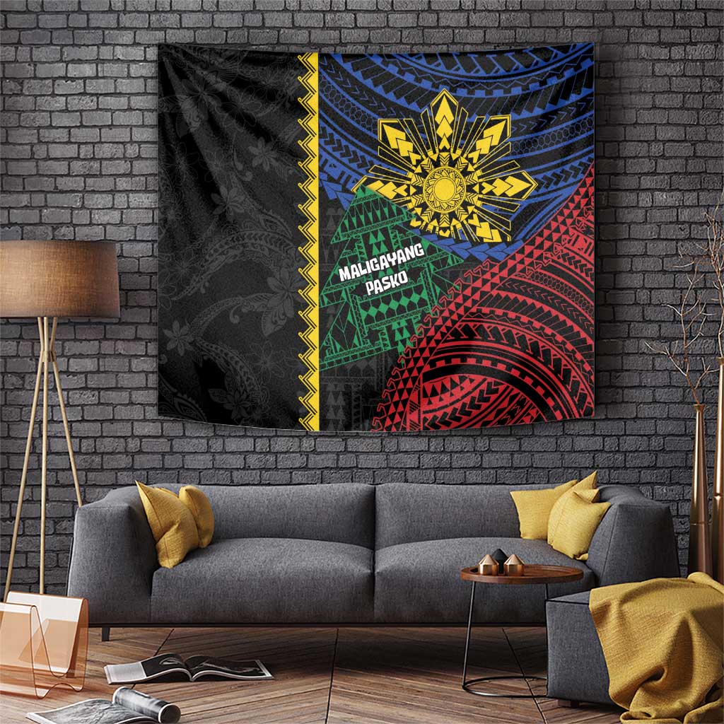 Philippines Christmas Tapestry Xmas Tree Filipino Tribal Patterns - Polynesian Pride