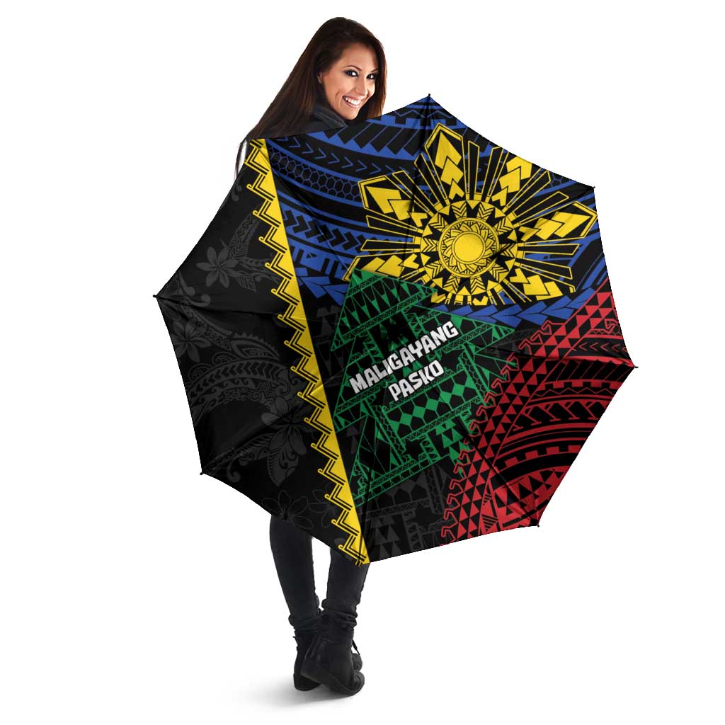 Philippines Christmas Umbrella Xmas Tree Filipino Tribal Patterns - Polynesian Pride