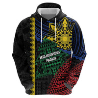 Personalised Philippines Christmas Zip Hoodie Xmas Tree Filipino Tribal Patterns - Polynesian Pride