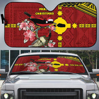 Rotuma Christmas Auto Sun Shade Rotuma Myzomela Birds With Hibiscus Flowers - Polynesian Pride