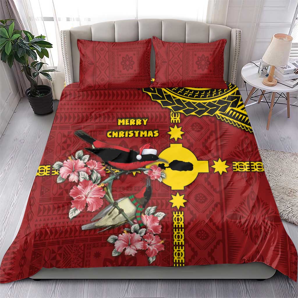 Rotuma Christmas Bedding Set Rotuma Myzomela Birds With Hibiscus Flowers - Polynesian Pride