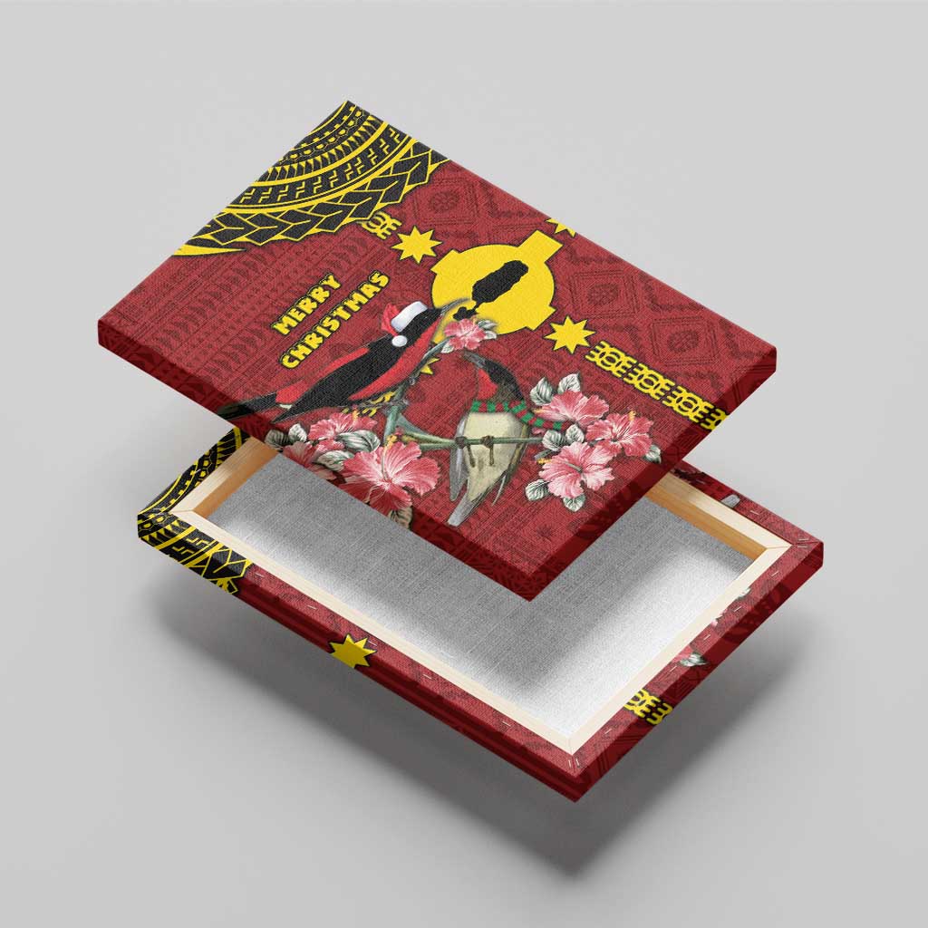 Rotuma Christmas Canvas Wall Art Rotuma Myzomela Birds With Hibiscus Flowers - Polynesian Pride