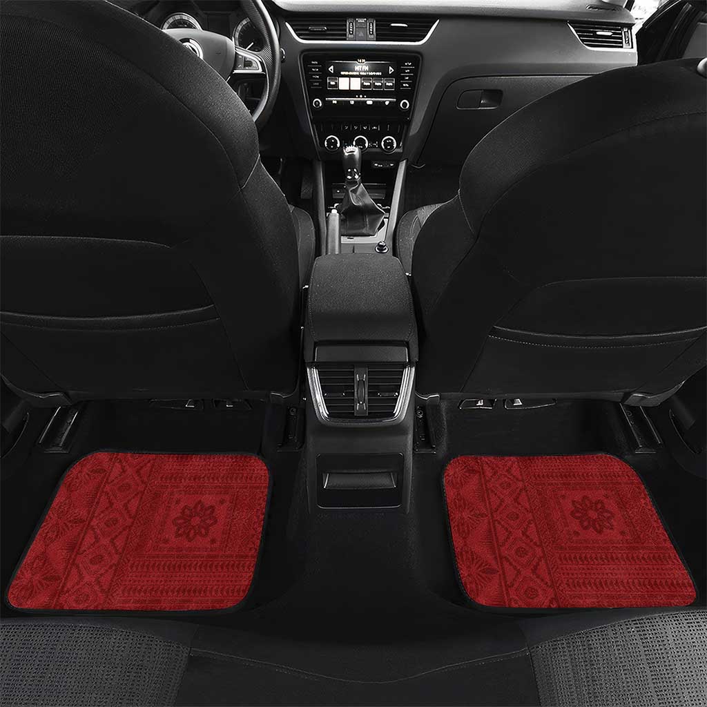 Rotuma Christmas Car Mats Rotuma Myzomela Birds With Hibiscus Flowers - Polynesian Pride