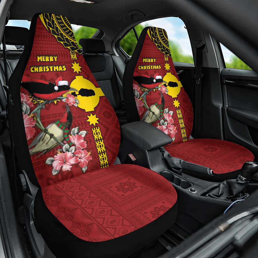 Rotuma Christmas Car Seat Cover Rotuma Myzomela Birds With Hibiscus Flowers - Polynesian Pride
