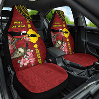 Rotuma Christmas Car Seat Cover Rotuma Myzomela Birds With Hibiscus Flowers - Polynesian Pride