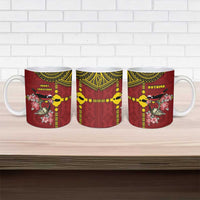 Rotuma Christmas Ceramic Mug Rotuma Myzomela Birds With Hibiscus Flowers - Polynesian Pride