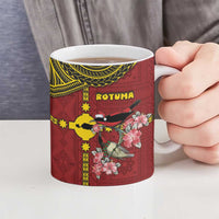 Rotuma Christmas Ceramic Mug Rotuma Myzomela Birds With Hibiscus Flowers - Polynesian Pride