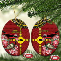Rotuma Christmas Ceramic Ornament Rotuma Myzomela Birds With Hibiscus Flowers - Polynesian Pride