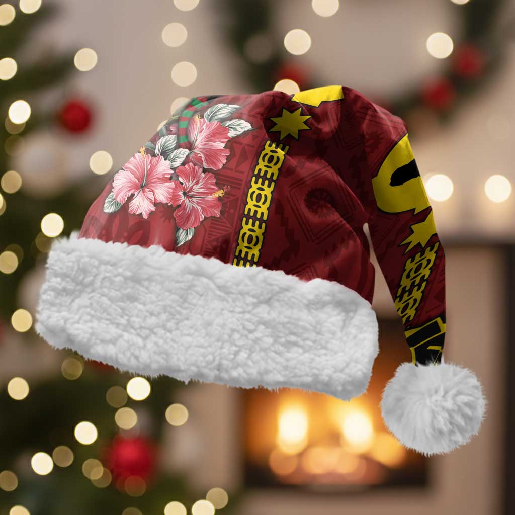 Rotuma Christmas Santa Hat Rotuma Myzomela Birds With Hibiscus Flowers - Polynesian Pride