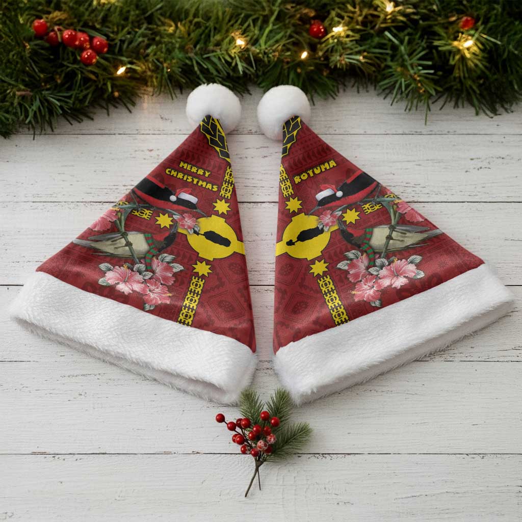 Rotuma Christmas Santa Hat Rotuma Myzomela Birds With Hibiscus Flowers - Polynesian Pride