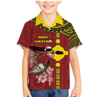 Rotuma Christmas Family Matching Mermaid Dress and Hawaiian Shirt Rotuma Myzomela Birds With Hibiscus Flowers - Polynesian Pride