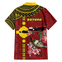 Rotuma Christmas Family Matching Short Sleeve Bodycon Dress and Hawaiian Shirt Rotuma Myzomela Birds With Hibiscus Flowers - Polynesian Pride