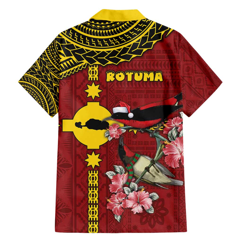 Rotuma Christmas Family Matching Tank Maxi Dress and Hawaiian Shirt Rotuma Myzomela Birds With Hibiscus Flowers - Polynesian Pride