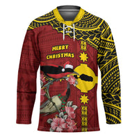 Rotuma Christmas Hockey Jersey Rotuma Myzomela Birds With Hibiscus Flowers - Polynesian Pride