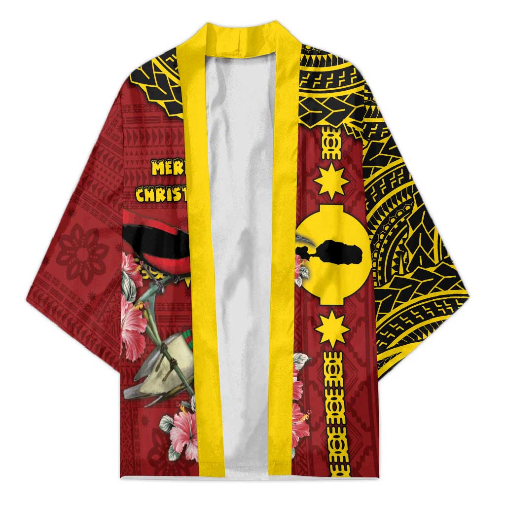 Rotuma Christmas Kimono Rotuma Myzomela Birds With Hibiscus Flowers - Polynesian Pride