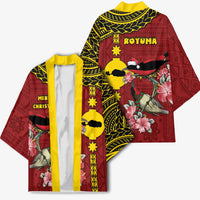Rotuma Christmas Kimono Rotuma Myzomela Birds With Hibiscus Flowers - Polynesian Pride