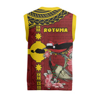 Rotuma Christmas Knitted V-Neck Vest Rotuma Myzomela Birds With Hibiscus Flowers - Polynesian Pride