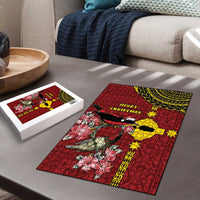 Rotuma Christmas Puzzle Rotuma Myzomela Birds With Hibiscus Flowers - Polynesian Pride